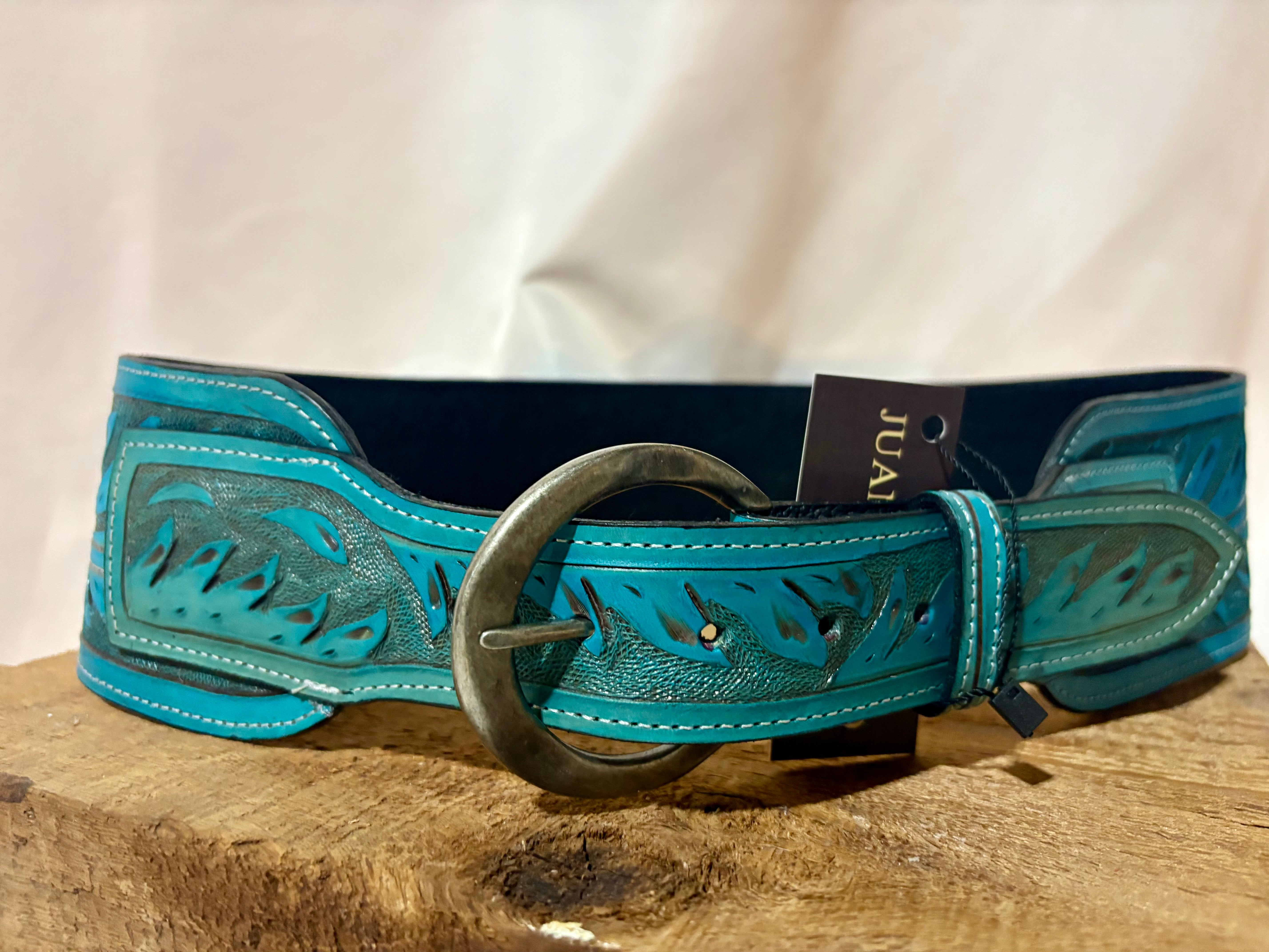 Juan Antonio Tooled Turquoise Leather Belt – Hide and Horne