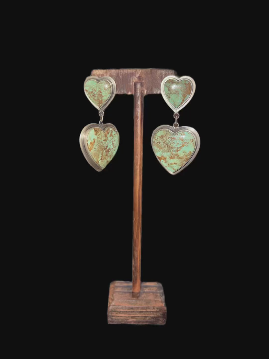 Bunkhouse Designs Royston Turquoise Heart Earrings